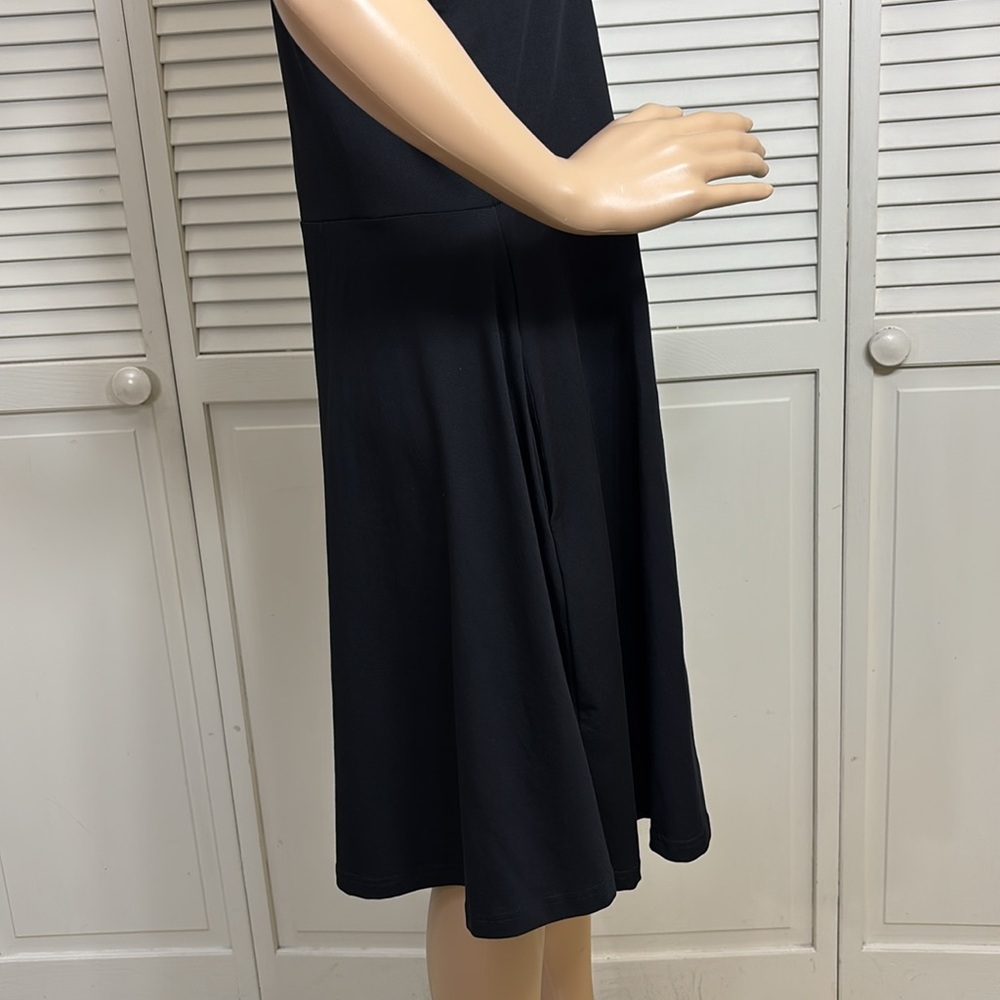 NWT Pact Black Sleeveless A-Line Knee Length Dress Fit & Flare Organic Cotton XL - Picture 6 of 12